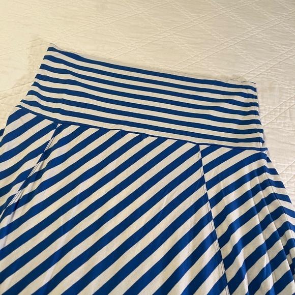Bundle 2 Gap Maxi Skirt Striped XL Flowy Soft Fold Over Navy/Bright Blue Modest - Picture 5 of 16